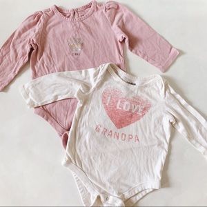 Gap Baby Girl Cream and Rose Bodysuits 2 pack